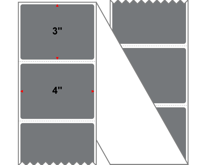 Fanfolded - 4 X 3 Premium Paper Thermal Transfer Label - PMS Cool Gray 9 (Very Dark) Gray 9 - Permanent