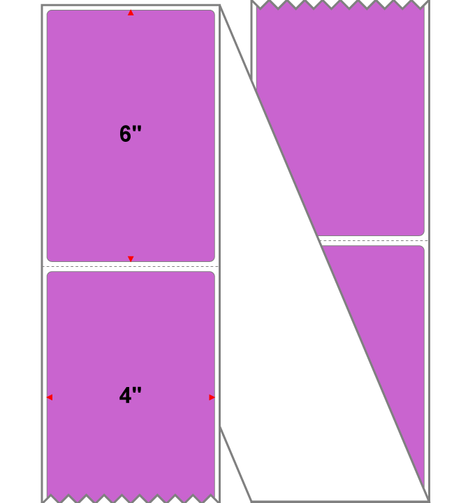 Fanfolded - 4 X 6 Premium Paper Thermal Transfer Label - PMS 252 Light Purple 252 - Permanent