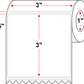 3 X 3 Premium Paper Direct Thermal Label - Perforated - White - 5" Roll - Permanent