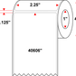 2.25 X 0.75 Premium Paper Thermal Transfer Label - Perforated - White - 4" Roll - Permanent - Labelmatch