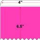 4 X 6.5 Economy Paper Direct Thermal Label - Perforated - FL Pink 806 - 8" Roll - Permanent - Labelmatch