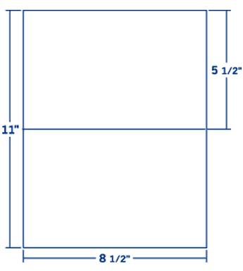 8.5" X 5.5" Laser/Inkjet Label-2 Per Sheet, 1000 Sheets Per Pack, White, Permanent