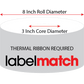 1.5" X 1" Thermal Transfer Label - Perforated - White - 8" Roll - Removable - 2 Across - Labelmatch