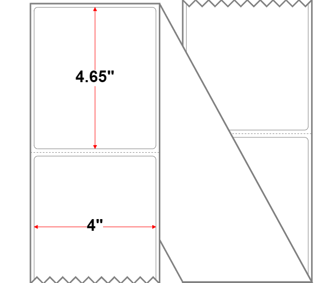 4 X 4.65 Economy Tag White - Thermal Transfer - Fanfolded - Labelmatch