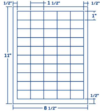 1.5" X 1" Laser/Inkjet Label-50 Per Sheet, 100 Sheets Per Pack, White, Permanent