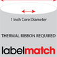 1 1/2 X 1 Premium Paper Thermal Transfer Label - Perforated - White - 4" Roll - Permanent - Labelmatch