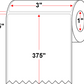 3 X 375 Premium Paper Direct Thermal Label - Perforated - White - 5" Roll - Permanent - Labelmatch