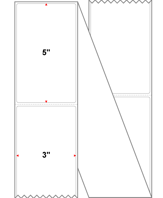 3" X 5" Fanfold Thermal Transfer Label - Premium Paper - White - Permanent - Labelmatch