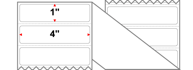 4" X 1" Fanfold Thermal Transfer Label - Premium Paper - White - Permanent - Labelmatch