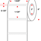 1.625 X 1.125 Premium Paper Thermal Transfer Label - Perforated - White - 8" Roll - Permanent - Labelmatch