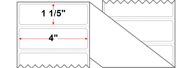Fanfolded - 4 X 1 1/5 Premium Paper Thermal Transfer LabelWhite - Permanent - Labelmatch