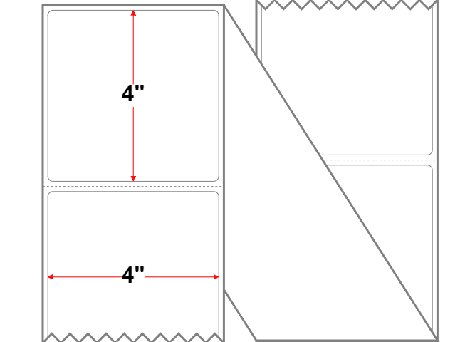 Fanfolded - 4 X 4 Economy Paper Thermal Transfer LabelWhite - Permanent - Labelmatch