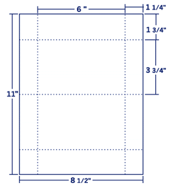6" X 4" Laser/Inkjet Label-2 Per Sheet, 100 Sheets Per Pack, White, Permanent