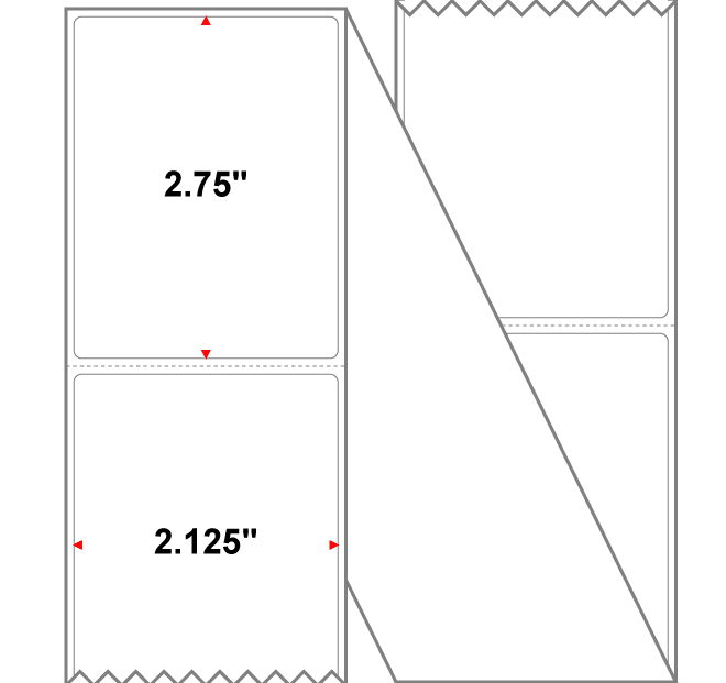2.13" X 2.75" Direct Thermal Label - Perforated - White - dymo" Roll - Permanent - Labelmatch