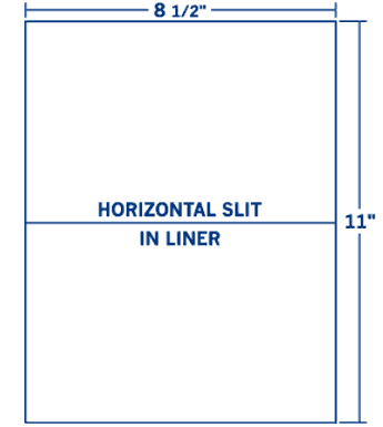 8.5" X 11" Laser/Inkjet Label-1 Per Sheet, 100 Sheets Per Pack, White, Permanent, Horizontal Liner Slit