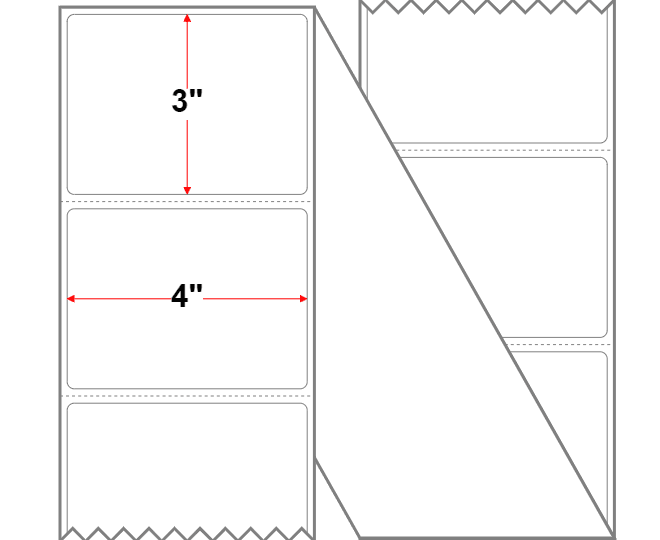 Fanfolded - 4 X 3 Economy Paper Thermal Transfer LabelWhite - Permanent - Labelmatch