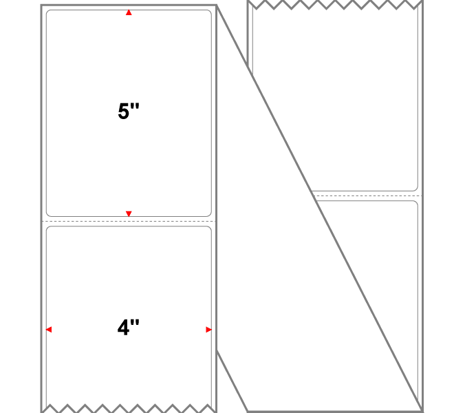 4" X 5" Fanfold Thermal Transfer Label - Premium Paper - White - Permanent - Labelmatch