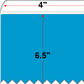 4 X 6.5 Economy Paper Direct Thermal Label - Perforated - FL Blue 801 - 8" Roll - Permanent - Labelmatch