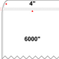 4" X 6000" Thermal Transfer Label - NO Perf - Premium Paper - White - 8" Roll - Permanent - Labelmatch