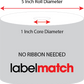 1 X 3 Premium Paper Direct Thermal Label - Perforated - White - 5" Roll - Permanent , Freezer - Labelmatch