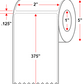 2 X 375 Premium Paper Direct Thermal Label - Perforated - White - 5" Roll - Permanent - Labelmatch